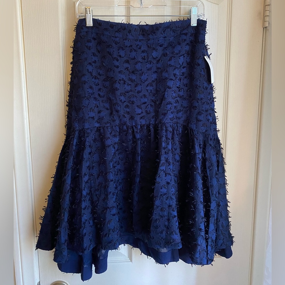 Anthropologie Maeve Textured High Low Trumpet Skirt